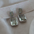 Green Amethyst Silver Drop Earrings - Vojé Jewelry