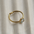 Aquamarine Round Minimal Ring - Vojé Jewelry